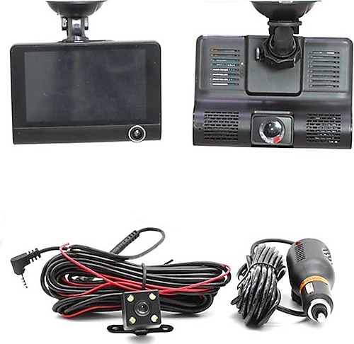 Carub Hk Hk Araç Kayıt Kamerası Iç-Ön-Arka 4 Inç vantuzlu Ekranlı 12V Dvr