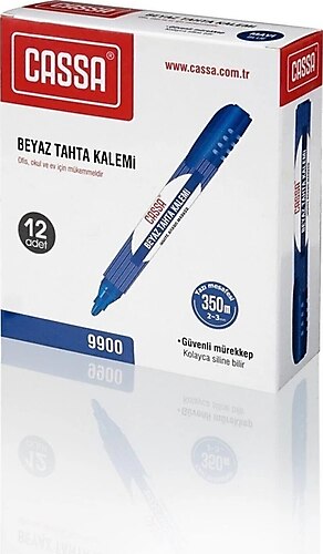 Cassa Beyaz Tahta Kalemi Doldurulabilir Mavi 12'li Paket