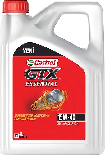 Castrol GTX Essential 15W-40 2'li 4 lt Motor Yağı
