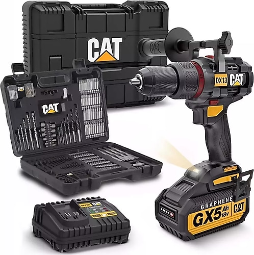 Cat Dx13set 18Volt/5.0Ah Graphene Li-İon Darbeli Matkap + Da01903 201 Parca Delme