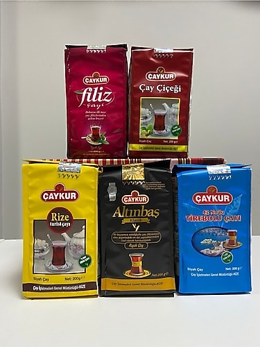 Çaykur Tirebolu 42, Altınbaş, Filiz, Çay Çiçeği, Turist Çayı 200 gr x 5