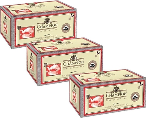Champion Demlik Poşet 100 X 3,2 gram x 3 Adet Siyah Çay