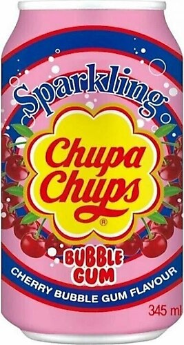 Chupa Chups Bottled water Chupa Chups Sparkling Bubble Gum Cherry, in ca, 345 ml Chupa Chups Sparkling Bubble