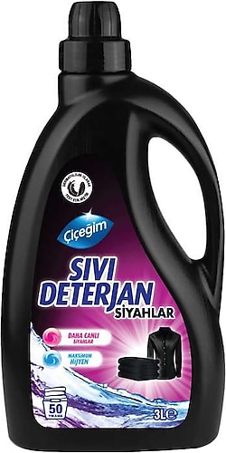 Çiçeğim Siyahlar için Sıvı Deterjan 3 lt