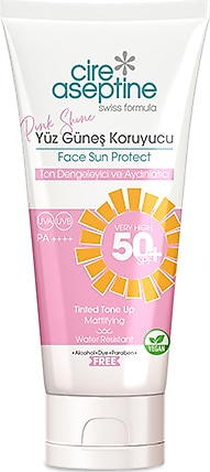 Cire Aseptine Pink Shine Ton Dengeleyici ve Aydınlatıcı 50 Faktör Güneş Kremi 50 ml