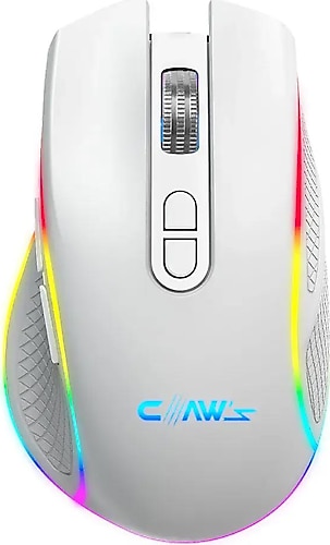 Claws Nova Air V1 Beyaz RGB Makrolu Şarjlı Optik Kablolu/Kablosuz Oyuncu Mouse