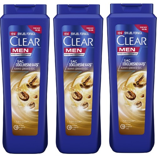 Clear Men Saç Dökülmesine Karşı 485 ml 3 Adet Şampuan
