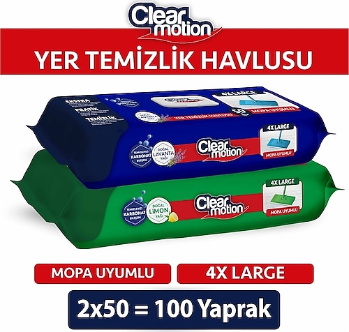 Clear Motion Yer Temizlik Havlusu 2 x 50'li