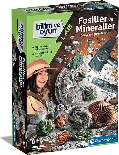 Clementoni Bilim ve Oyun Fosiller ve Mineraller Kazı Seti 64336