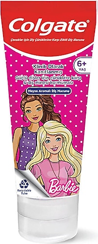 Colgate Barbie Meyve Aromalı 6+ Yaş Florürsüz Çocuk Diş Macunu 75 ml