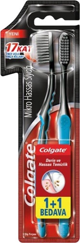 Colgate Mikro İnce Hassas Siyah 1+1 Yumuşak Diş Fırçası