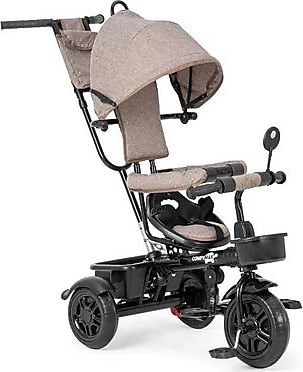Comfymax Roadstar Itmeli Ebeveyn Kontrollü 3 Tekerlekli Bebek Çocuk Bisikleti - Kahverengi