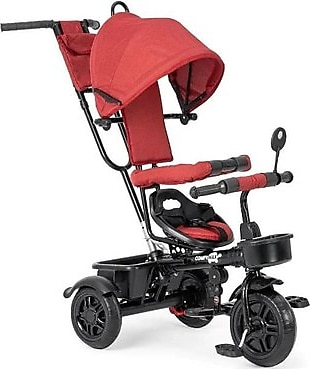 Comfymax Roadstar Itmeli Ebeveyn Kontrollü 3 Tekerlekli Bebek Çocuk Bisikleti - Kırmızı