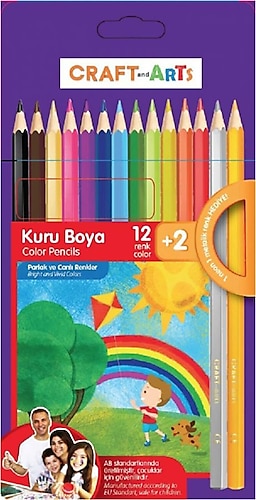 Craft And Arts 12+2 Renk Kuru Boya Kalemi