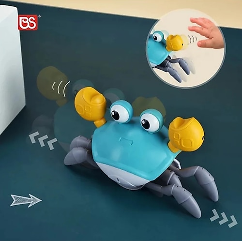 Cute Crab Emekleme ve Yürümeye Yardımcı Sağa ve Sola Hareketli Yengeç Mavi Şarj Edilebilir