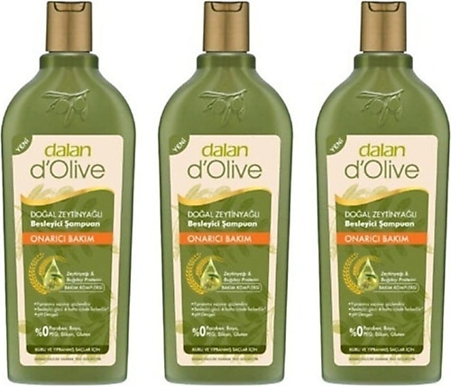 Dalan D'Olive Onarıcı Bakım Doğal Zeytinyağlı Şampuan 400 ml 3 Adet