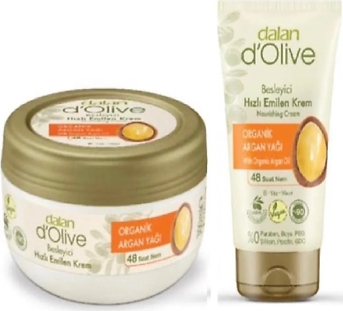 Dalan D'Olive Organik Argan Yağı Besleyici Krem 300 ml + 60 ml Avantajlı Paket