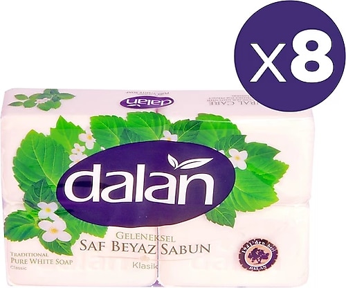 Dalan Geleneksel Klasik Saf Beyaz Sabun 4x250 1000 gr 8 Adet