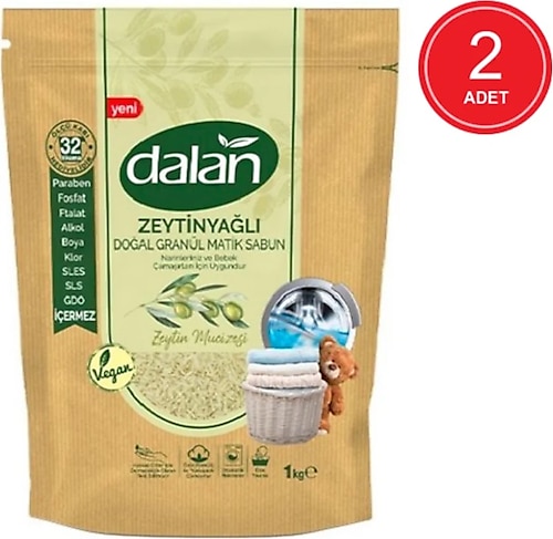 Dalan Zeytinyağlı Doğal Granül Sabun 1000 gr 2 Adet