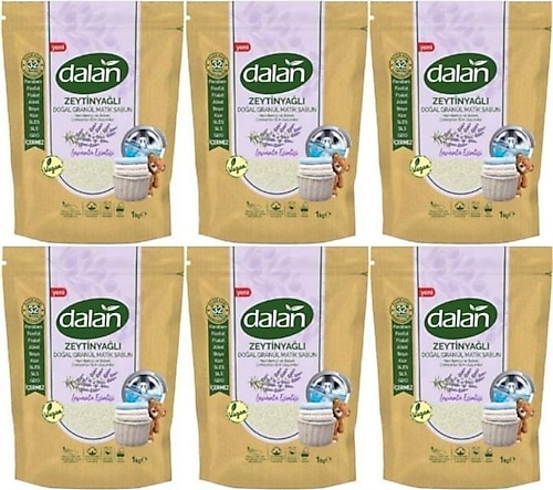 Dalan Zeytinyağlı Lavanta Esintisi Doğal Granül Sabun 1000 gr 6 Adet