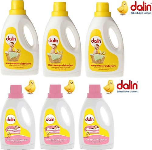 Dalin 3 X 1500 Yumuşatıcı Bahar Ninnisi 3 X Deterjan 1500ml