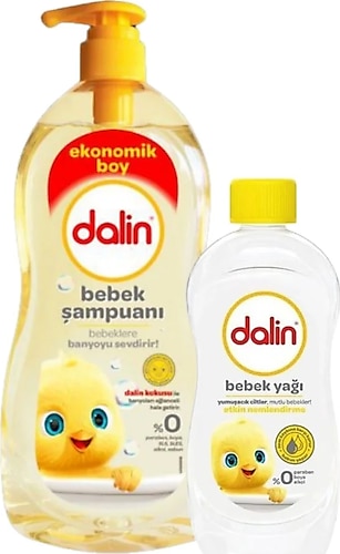 Dalin Yenidoğan Şampuan 900 ml + Bebek Yağı 300 ml 2 Li Set