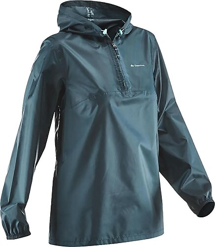 Decathlon Kadın Outdoor Yağmurluk - Mavi - Raincut 1/2 Zip