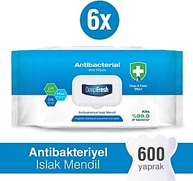 Deep Fresh Antibakteriyel 100 Yaprak 6'lı Paket Islak Mendil