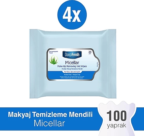 Deep Fresh Makyaj Temizleme Mendili Micellar 4 X 25 Yaprak