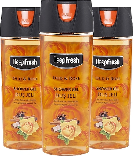 Deep Fresh Oud & Rose 500 ml 3 Adet Duş Jeli