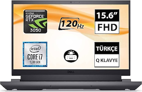 Dell G15 5530 G155530005U i7-13650HX 16 GB 512 GB SSD RTX3050 15.6" Full HD Gaming Laptop