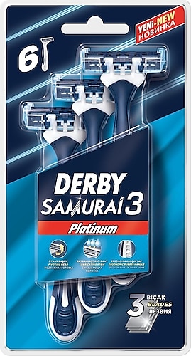 Derby Samurai Platinum 3 Bıçaklı 6'lı Tıraş Bıçağı