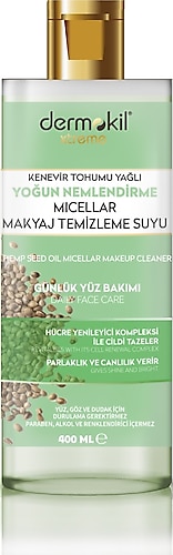 Dermokil Kenevir Tohumu Yağı Yoğun Nemlendirme Makyaj Temizleme Suyu 400 ml