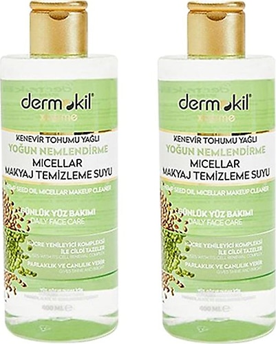 Dermokil Kenevir Tohumu Yağı Yoğun Nemlendirme Mıcellar Makyaj Temizleme Suyu 400 ml x 2 Adet