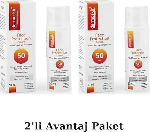 Dermoskin Face Protection 50 Faktör Güneş Kremi 50 ml 2 Adet