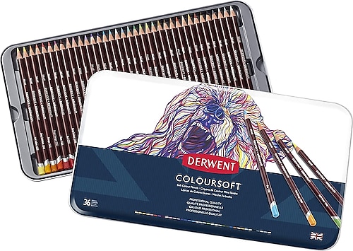Derwent Coloursoft Metal Kutu 36'lı Kuru Boya Seti