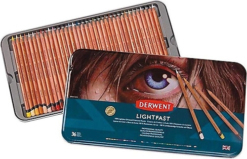 Derwent Lightfast Metal Kutu 36'lı Kuru Boya Kalem Seti
