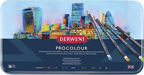 Derwent Procolour Metal Kutu 36'lı Kuru Boya Kalem Seti