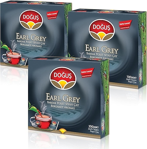 Doğuş Earl Grey 2 gr 100'lü 3 Adet Bardak Poşet Çay