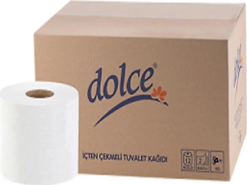 Dolce Çift Katlı İçten Çekmeli Mini Tuvalet Kağıdı 12 'li