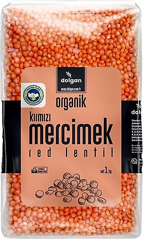 Dolgan Organik Kırmızı Mercimek 1 kg