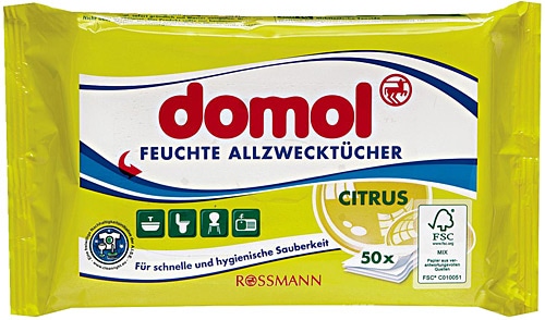 Domol Limon Kokulu Yüzey Temizleme Mendili 50'li