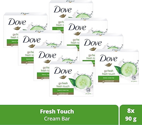 Dove Beauty Cream Bar Katı Güzellik Sabunu Fresh Touch Nemlendirici Etkili 90 G X8 Adet