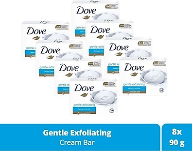 Dove Beauty Cream Bar Katı Güzellik Sabunu Gentle Exfoliating Nemlendirici Etkili 90 G X8 Adet