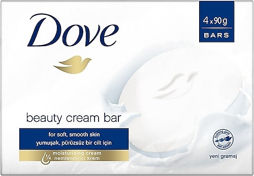 Dove Beauty Cream Bar Original Yumuşak Pürüzsüz Bir Cilt İçin Nemlendirici Krem 4x90 gr
