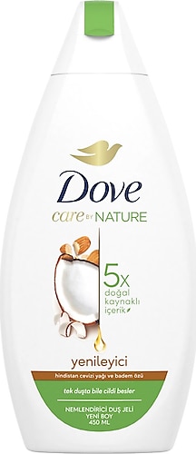 Dove Care By Nature Hindistan Cevizi Yağı ve Badem Özü Duş Jeli 450 ml