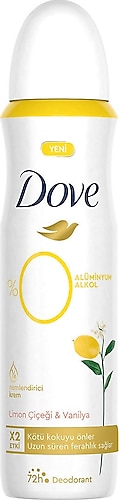 Dove Limon Çiçeği & Vanilya Özlü Alüminyumsuz Deodorant 150 ml