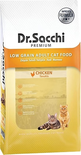Dr. Sacchi Premium Düşük Tahıllı Tavuklu 15 kg Yetişkin Kedi Maması