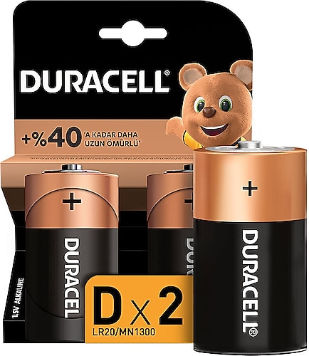 Duracell 2'li Alkalin D Büyük Pil