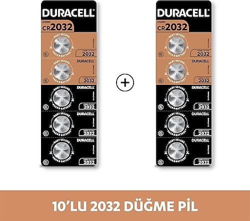 Duracell 2032 Lithium 3V Kartela 10'lu Pil - 10 Adet
